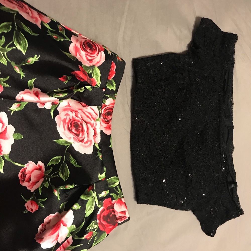 Floral homecoming dress, 2 piece - Picture 4 of 8